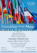 Cecilia Consort - Friendship Through Music. Spring 2019 concert